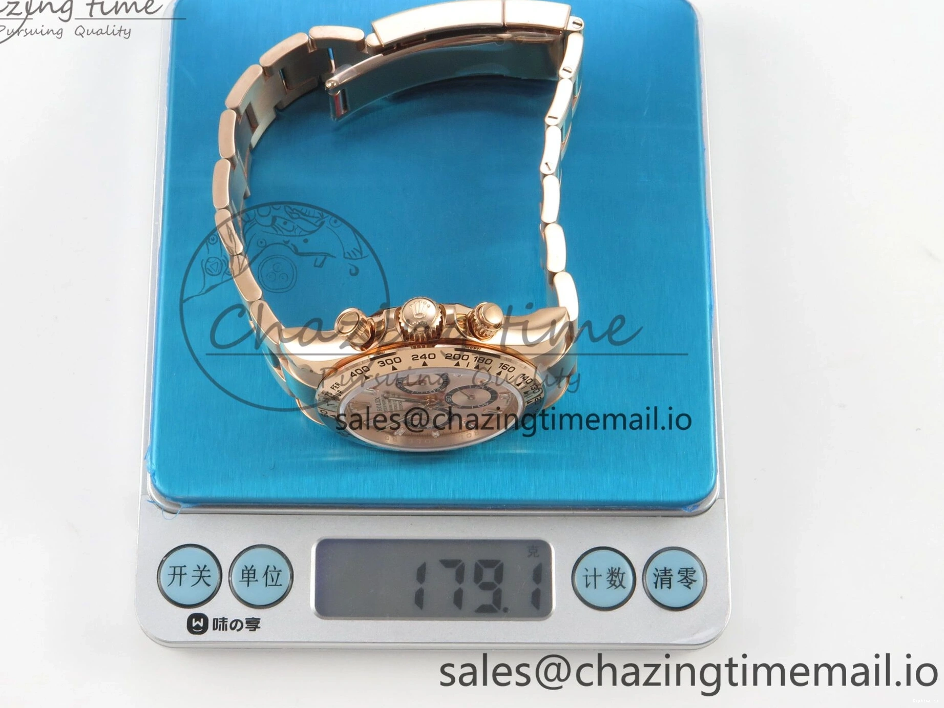 1227 TechFriendly Daytona 126505 RG QF 1:1 Best Edition RG Black Dial Crystal Markers On RG Bracelet SH4131 V6 (Gain Weight) 303